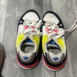 Puma Kids Shoes - White, Black, Yellow